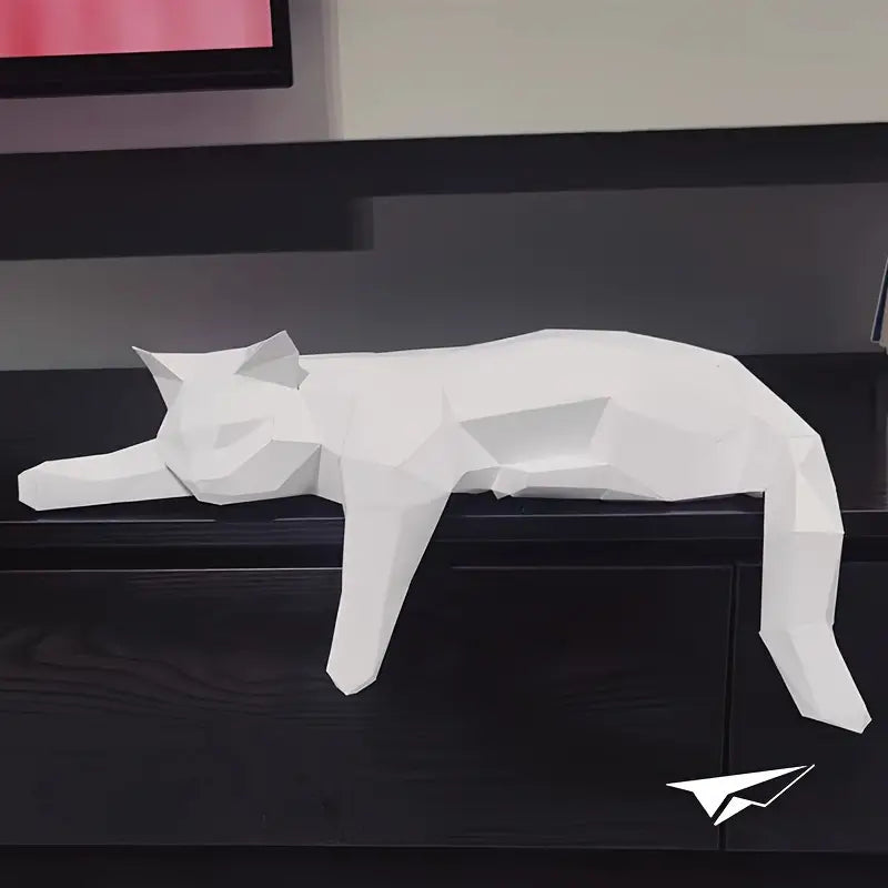 Modern Cat Figurine - Luna-White-The Livary