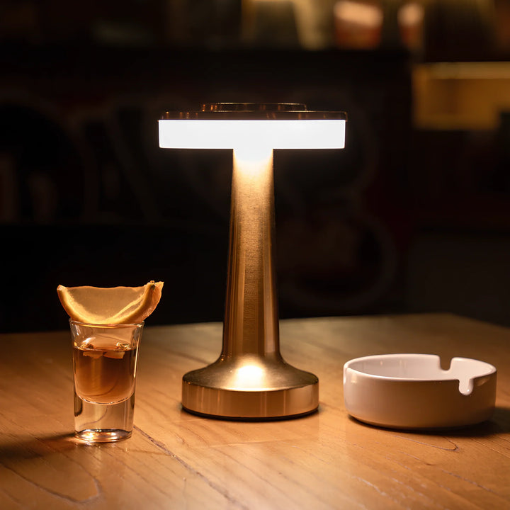 Wireless Retro Table Lamp - LumiBar-Gold-The Livary
