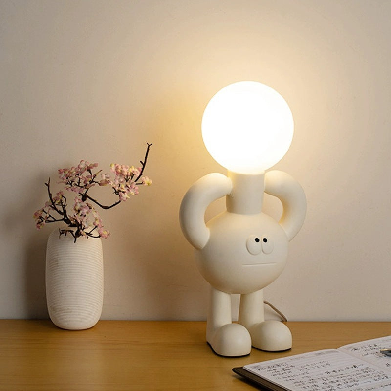 Playful Table Lamp with Glass Sphere - Glombra-White-The Livary