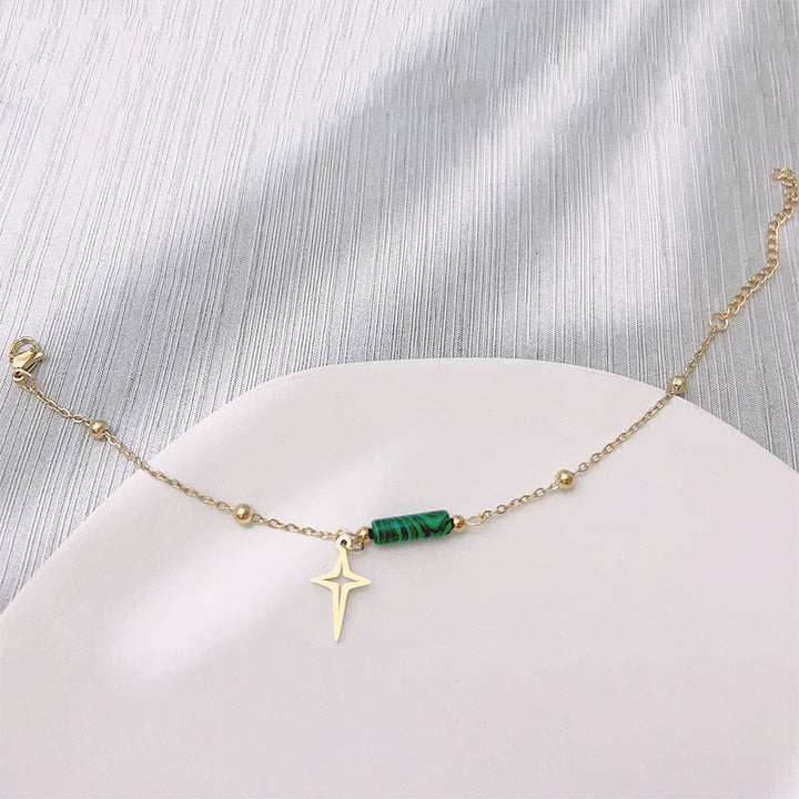 Natural Malachite Star Pendant Earrings, Necklace and Bracelet - Maria-Bracelet-The Livary