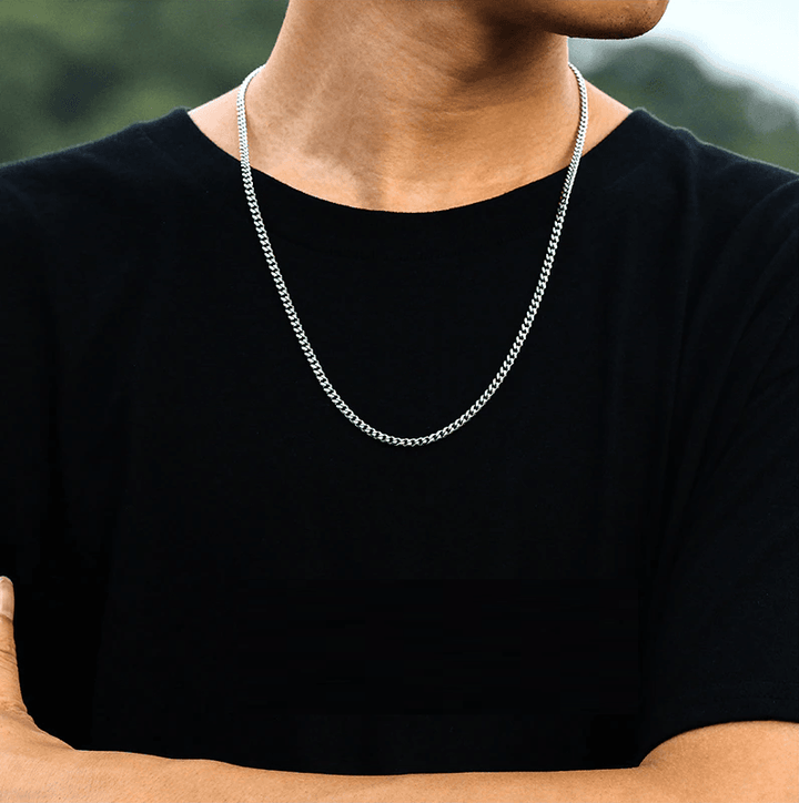 Stylish Cuban Link Necklace - Noah-Silver-0.12 in-The Livary