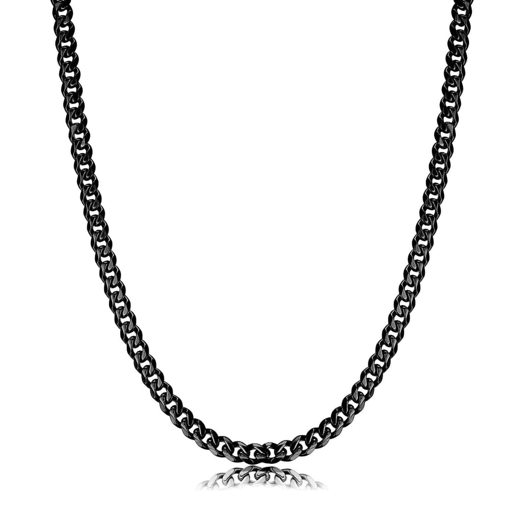 Stylish Cuban Link Necklace - Noah-Black-0.20 in-The Livary