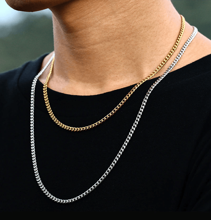 Stylish Cuban Link Necklace - Noah-Silver-0.12 in-The Livary