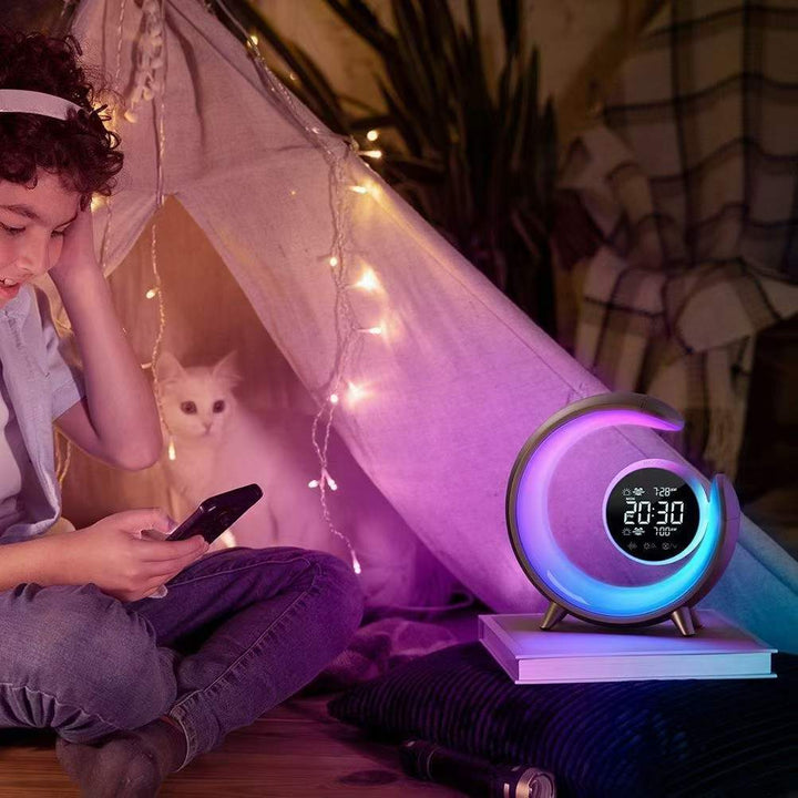 Multifunctional Night Light with RGB & Alarm Clock Function – Lumivo-Gold-The Livary