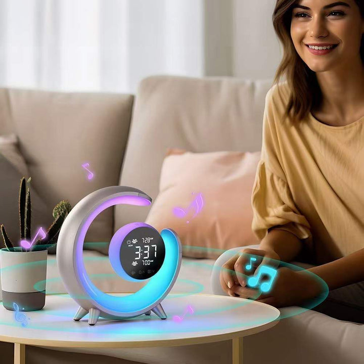 Multifunctional Night Light with RGB & Alarm Clock Function – Lumivo-Gold-The Livary