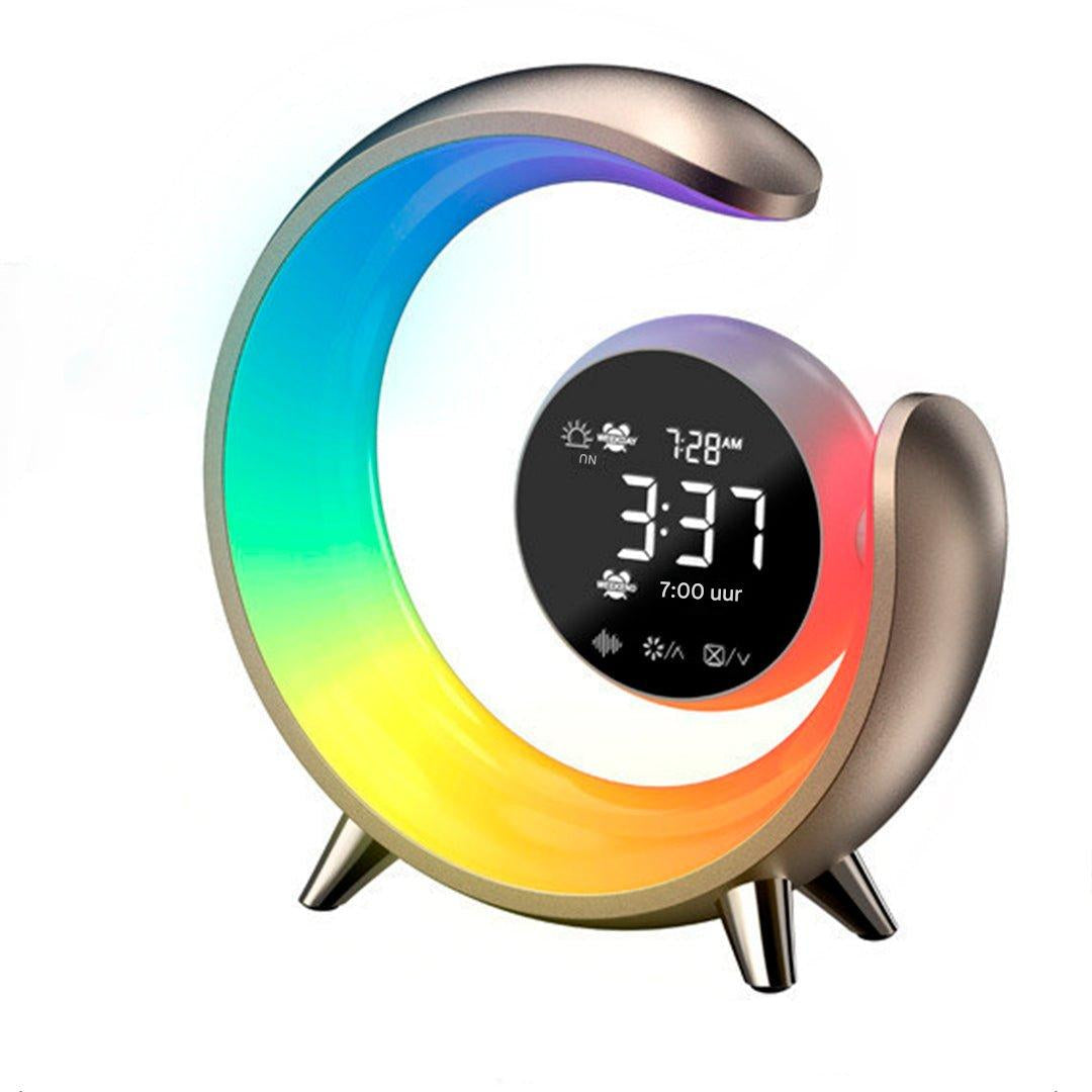 Multifunctional Night Light with RGB & Alarm Clock Function – Lumivo-Gold-The Livary