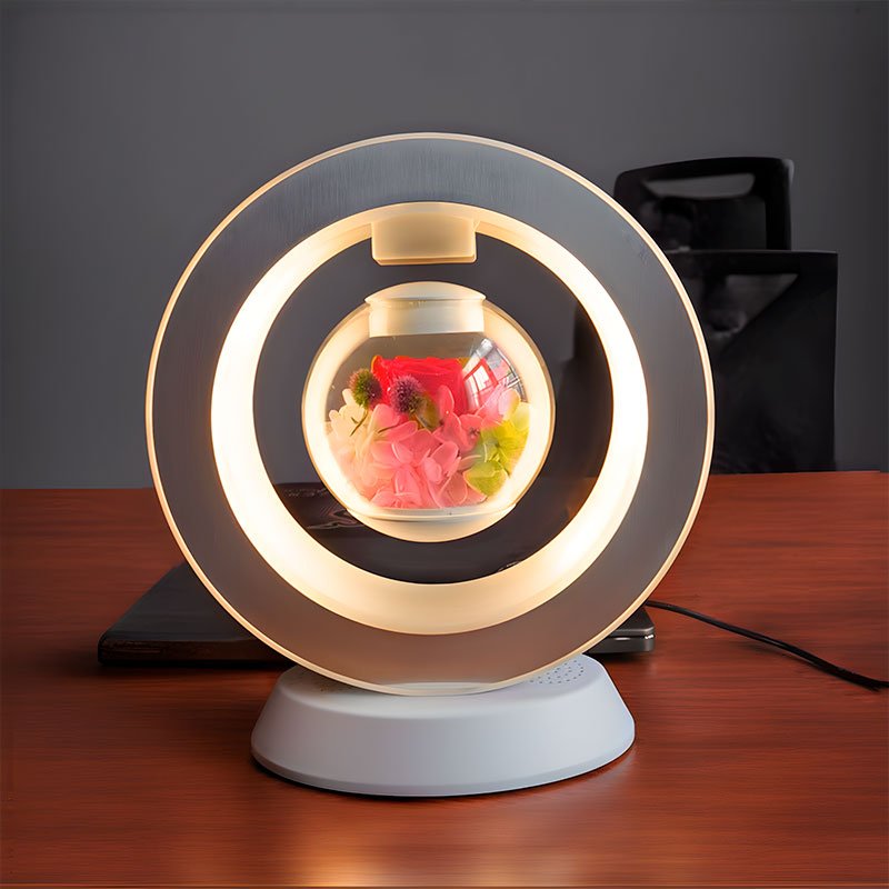 Levitation Flower with Magnetic Rotation – Floravia-Classic Red Rose-No-The Livary