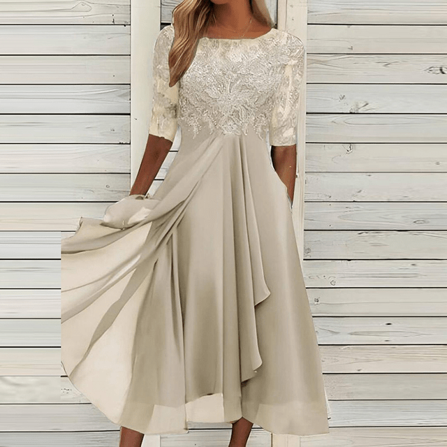 Stylish Summer Dress for a Fashionable Appearance - Lena Meier-Beige-S-The Livary