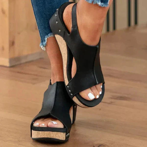 Fashionable Orthopaedic Women's Wedge Sandals - Lara Wegner-Brown-2.5-The Livary