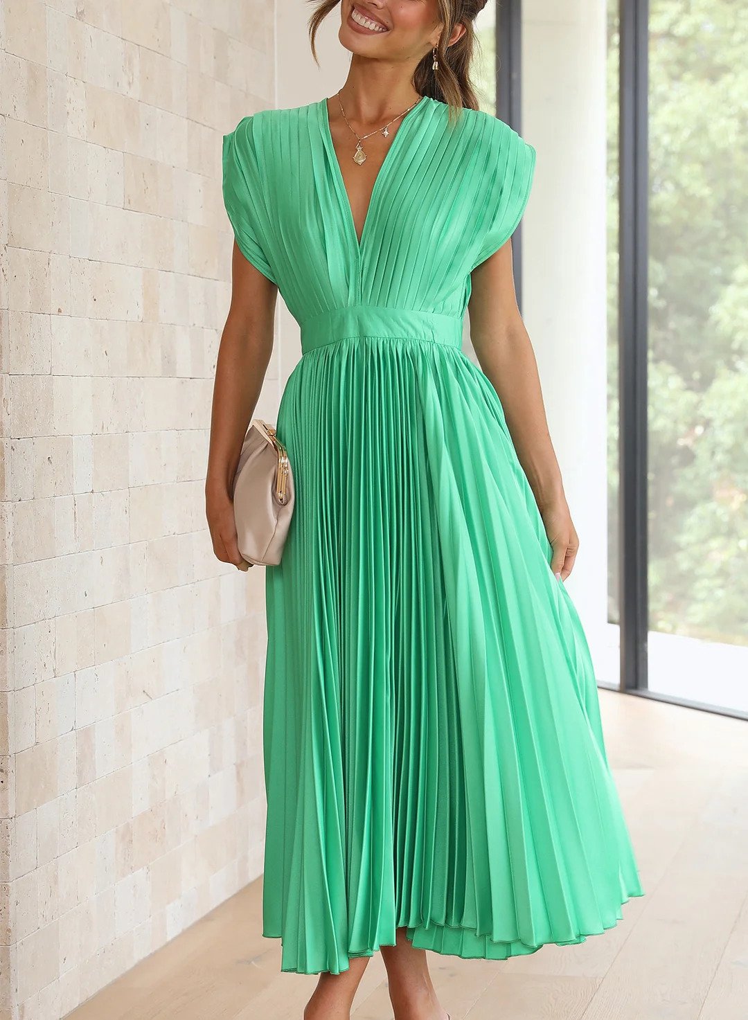 Trendy Maxi Dress - Elara-Green-XS-The Livary