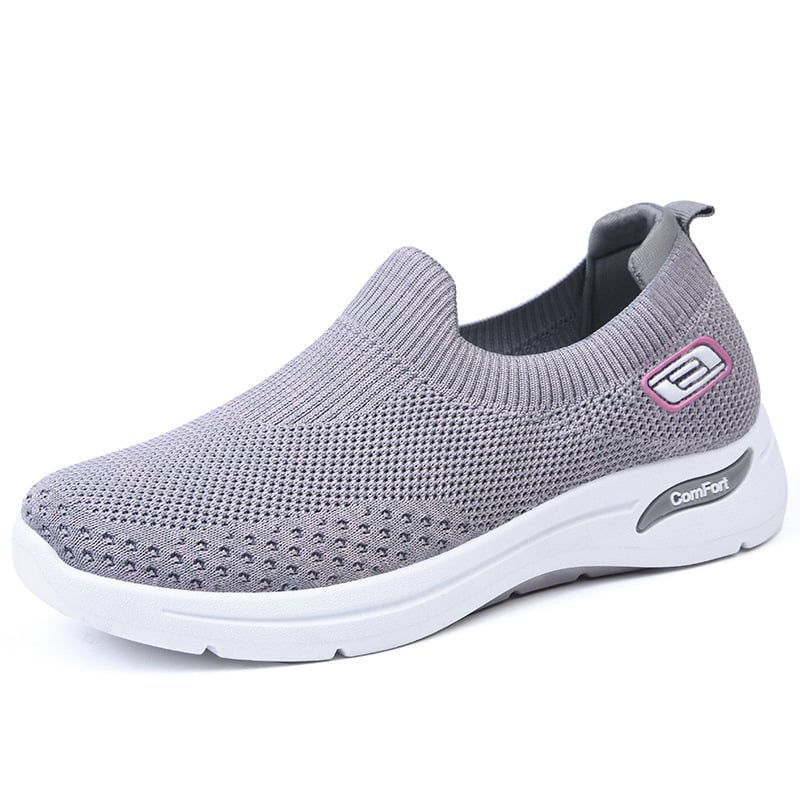 Orthopaedic Women's Cushion Sneakers - NovaStride-Grey-4.5-The Livary