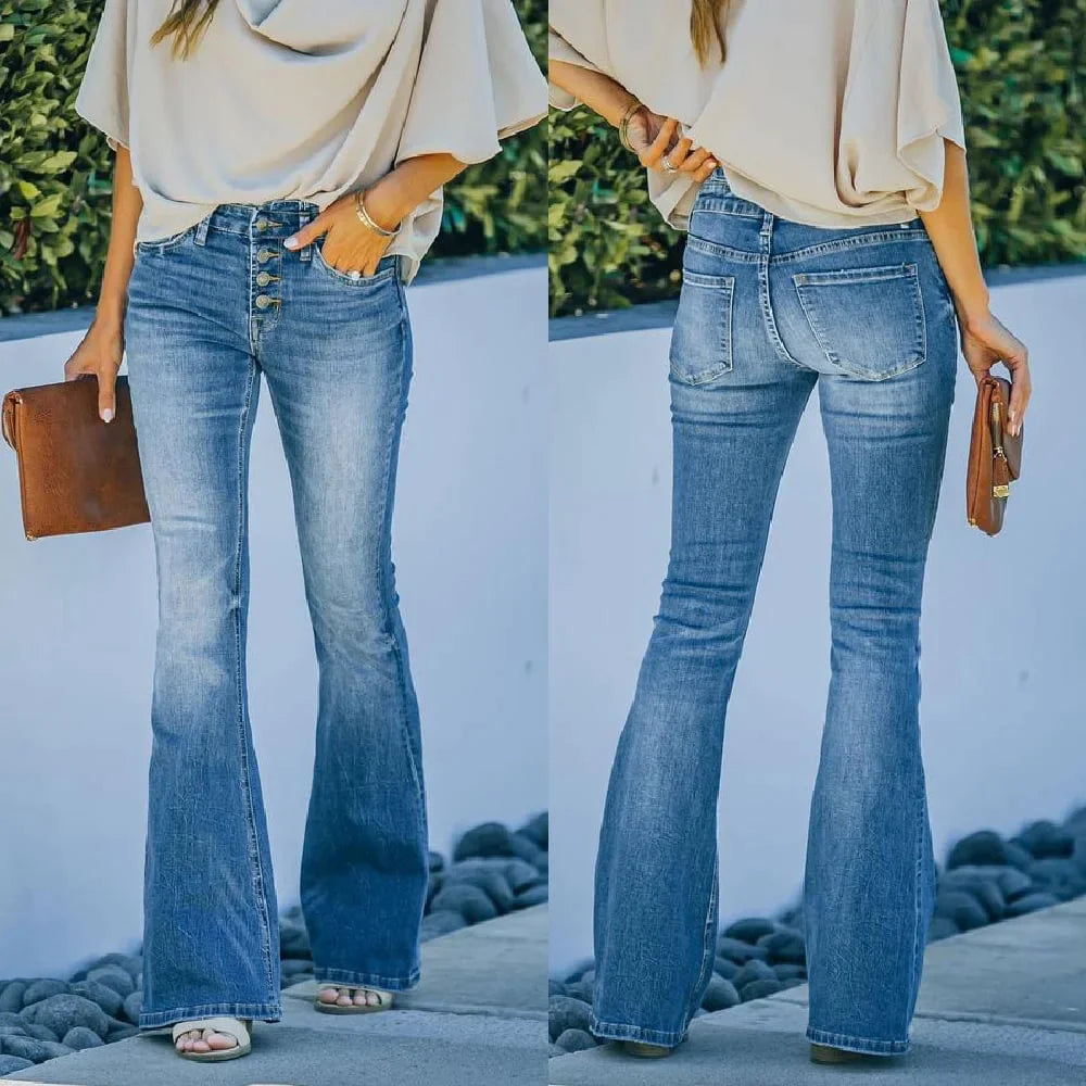 Vintage Flared Women's Jeans - Livia-S-The Livary