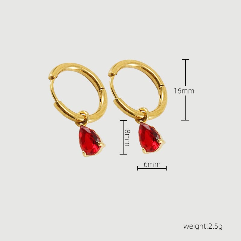 Stylish Garnet Birthstone Jewelry Set - Liora-Earrings-The Livary