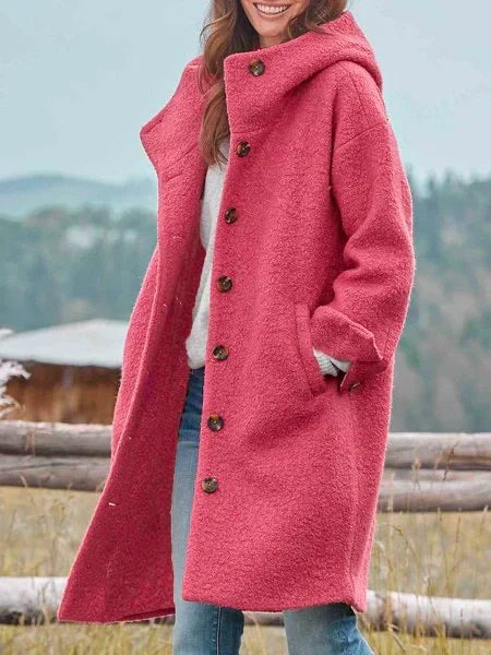 Comfortable ladies' coat – Anouk-Pink-S-The Livary