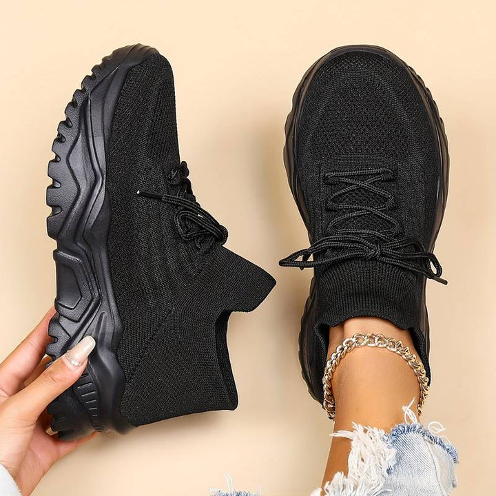 Stylish Orthopaedic Women's Sneakers - Elena-Black-2.5-The Livary