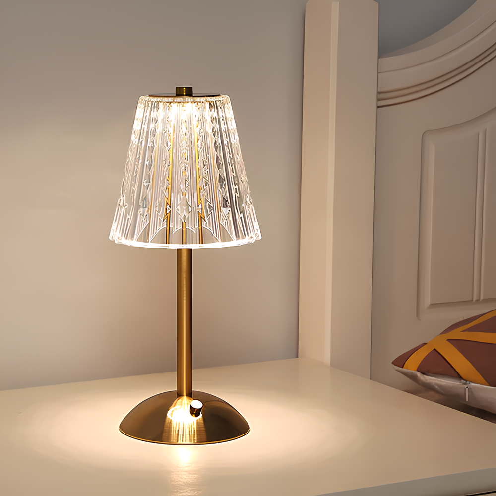 Golden Crystal Table Lamp - Aurora Luxe-Classic-The Livary