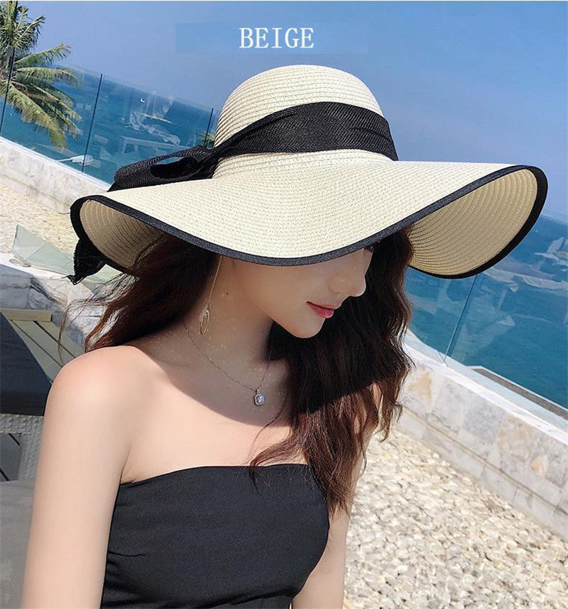Light women's summer hat with a wide brim and stylish design – Vivian-Beige-The Livary
