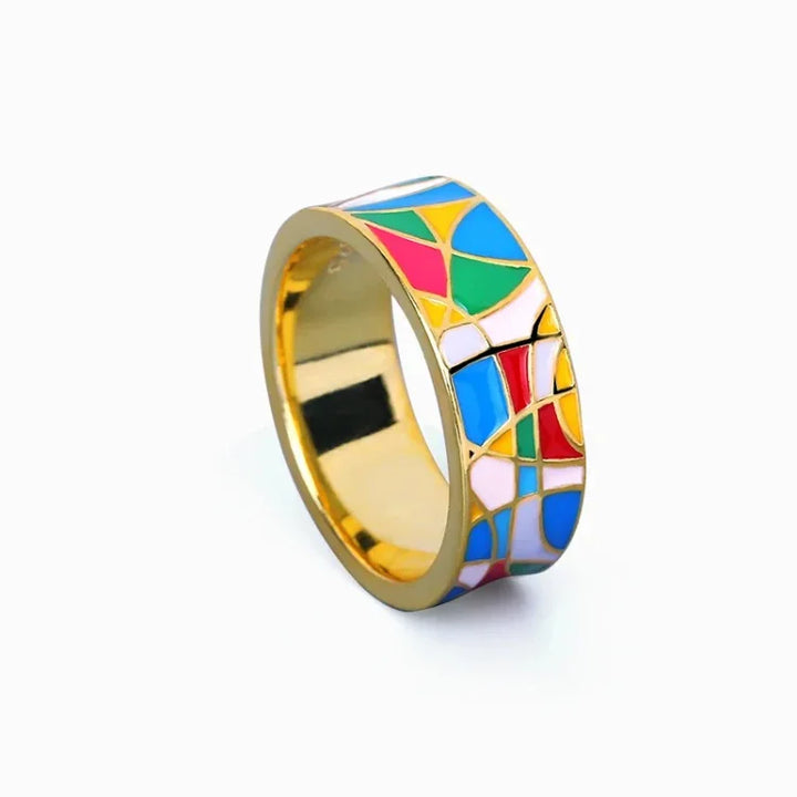 Classic Enamel Zirconia Ring - Nadia-5-The Livary