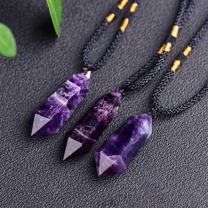 Natural Crystal Amethyst Healing Necklace - Lyra-Amethyst-The Livary