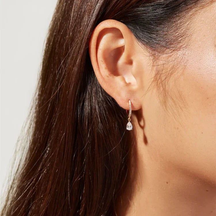 Handmade 14K Gold-Plated Zirconia Earrings - Valerie-The Livary