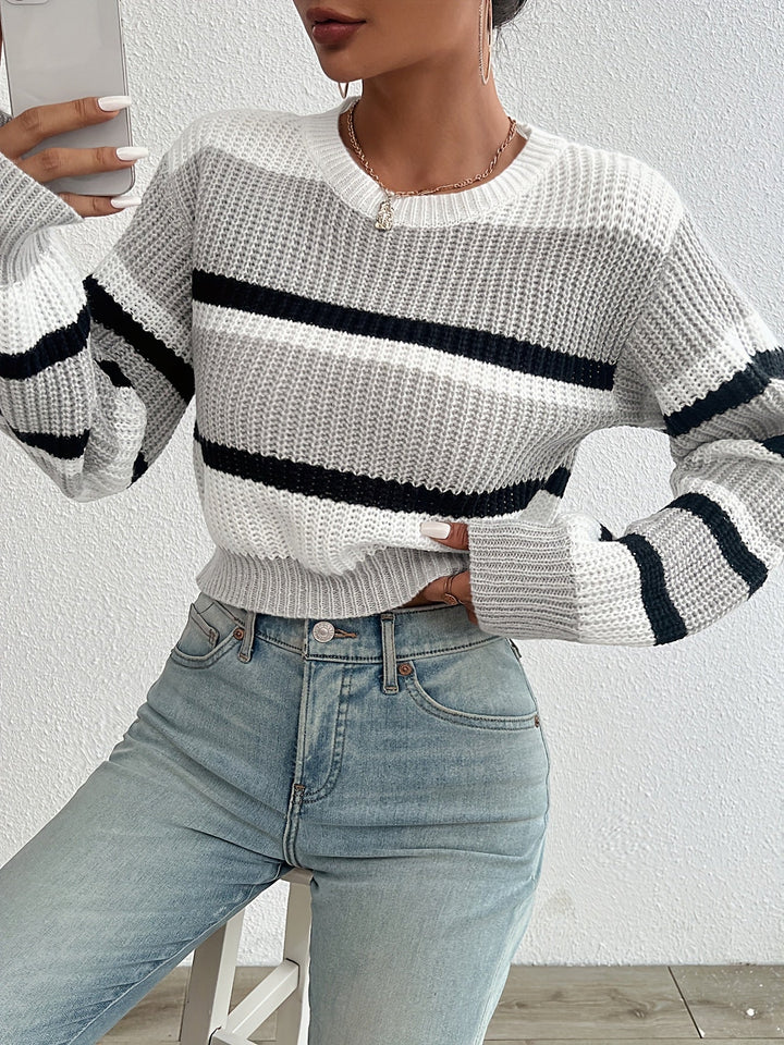 Comfortable and Stylish Knitted Sweater - Sienna-Grey-S-The Livary