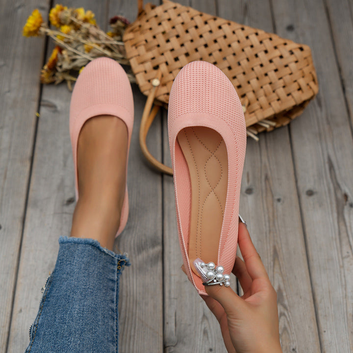 Orthopaedic ladies' ballerinas with comfort sole & classic design – Mia-Pink-3.5-The Livary