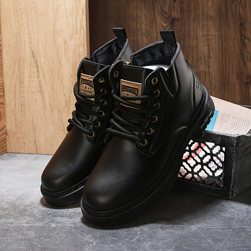 Warm and Stylish Lace-up Boots for Men - Arvo-Dark brown-5-The Livary