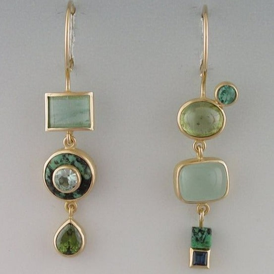 Vintage Green Earrings - Floriana-The Livary