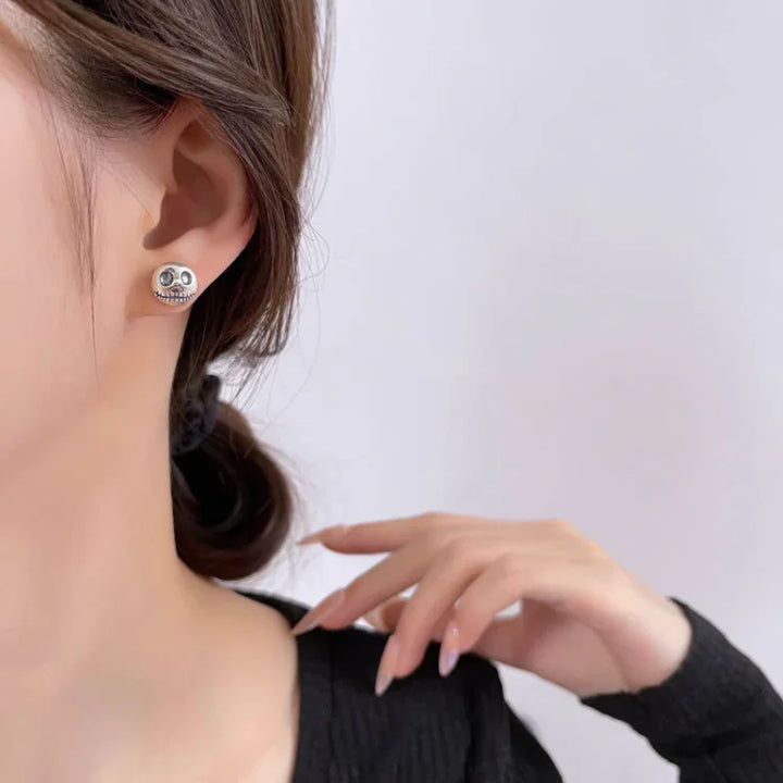Handmade Pumpkin Prince Skull Earrings - Mara-The Livary