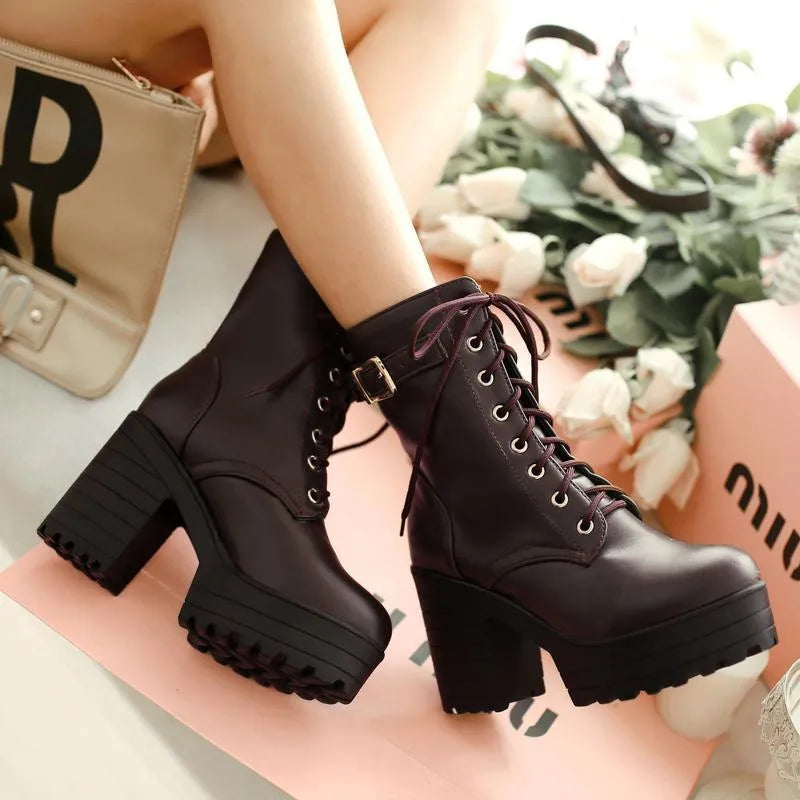 Cool Lace-up Shoes with Buckle and Profile Sole - Luna-Brown-2.5-The Livary