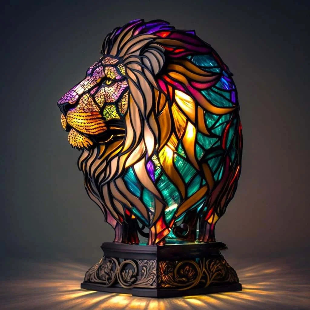 Modern Art Lamp - LumiAura-Lion-5.91 inches-The Livary