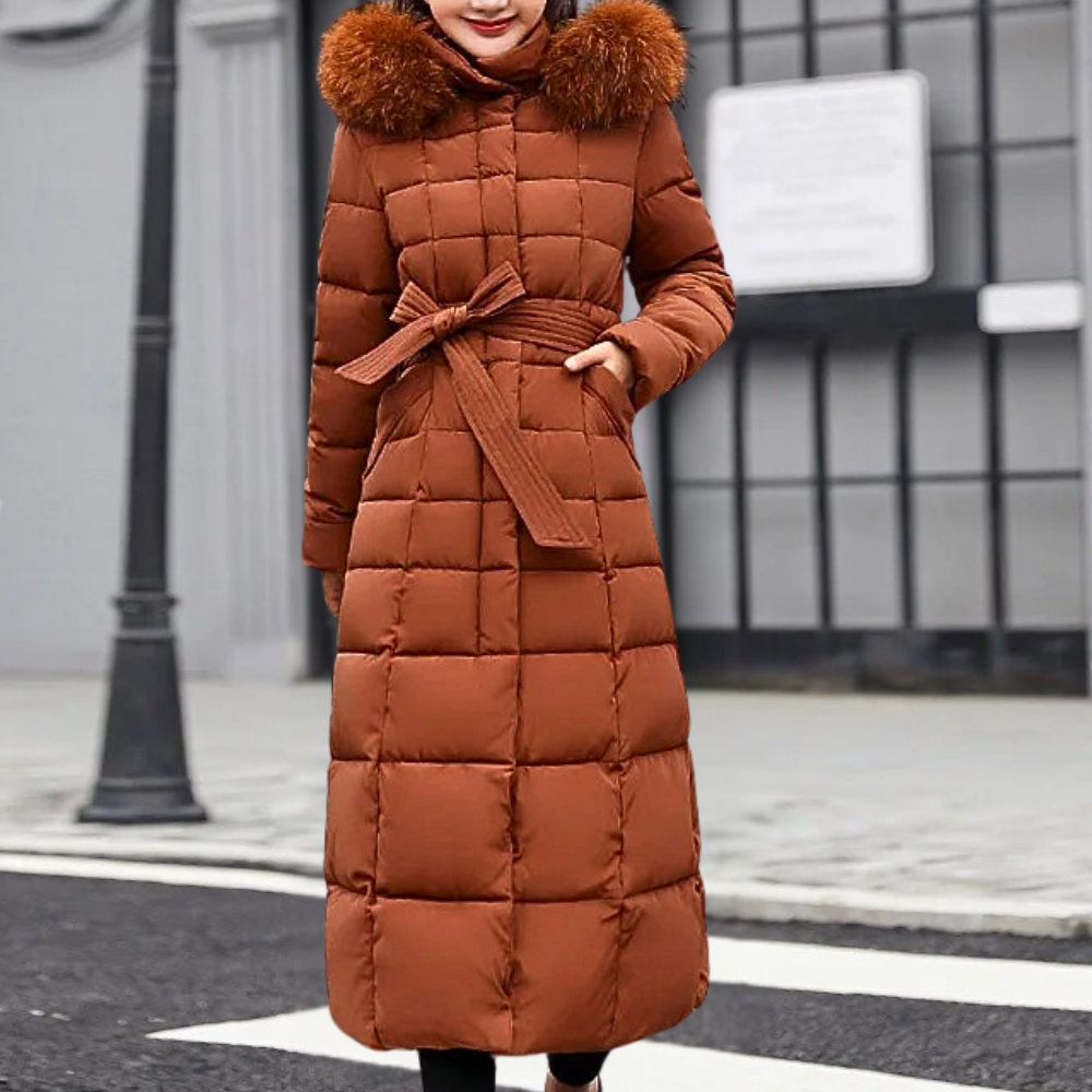 Warm Winter Coat for Women - Isabelle-Orange-XS-The Livary
