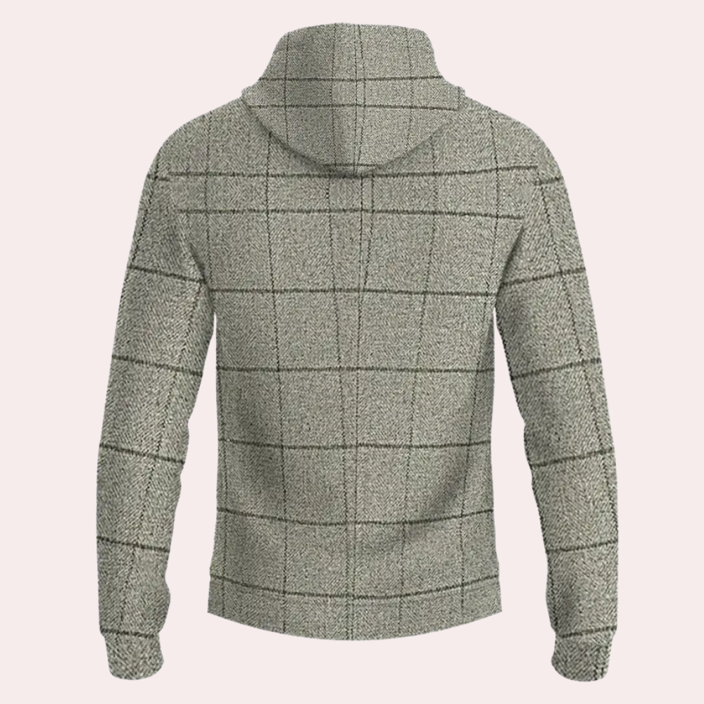 Versatile Men's Hoodie with Check Pattern - Lucian-S-The Livary