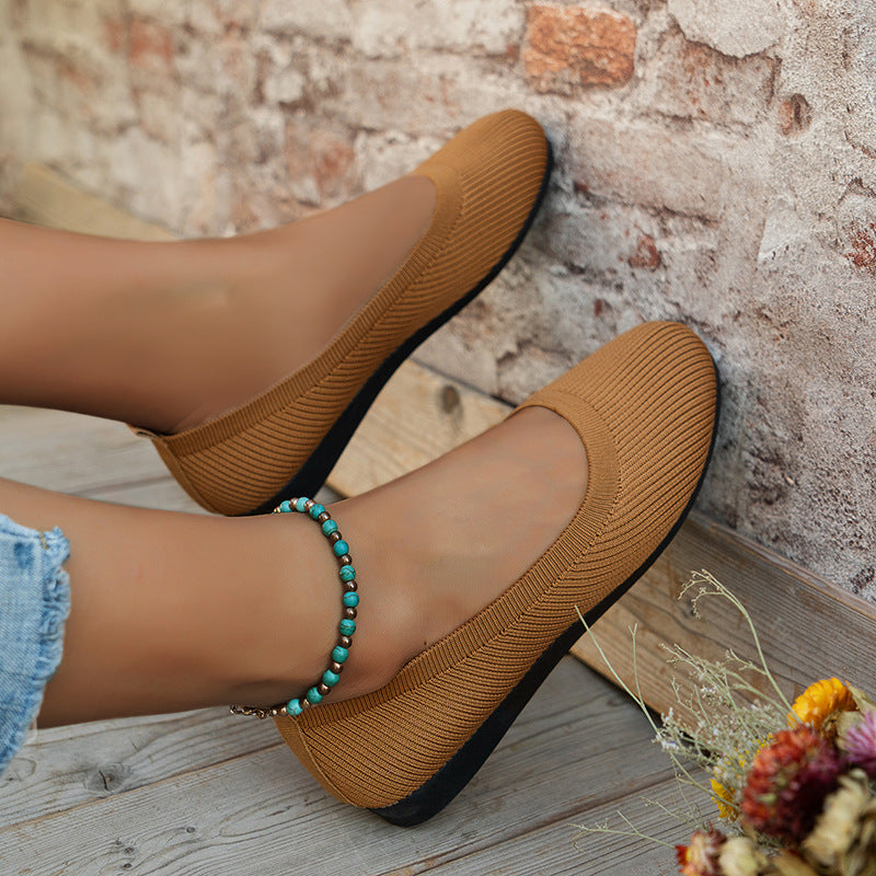 Orthopaedic ladies' ballerinas with comfort sole & classic design – Mia-Khaki-3.5-The Livary