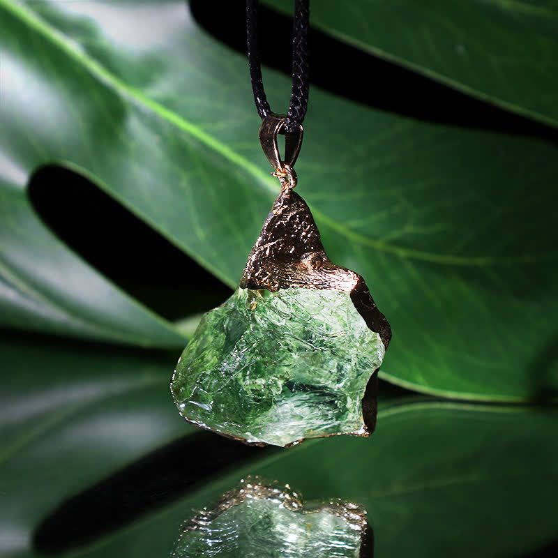 Fine Natural Moldavite Necklace - Lyra-The Livary