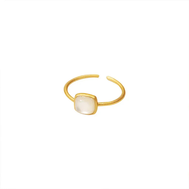 Vintage Enamel Ring - Elvira-White-The Livary