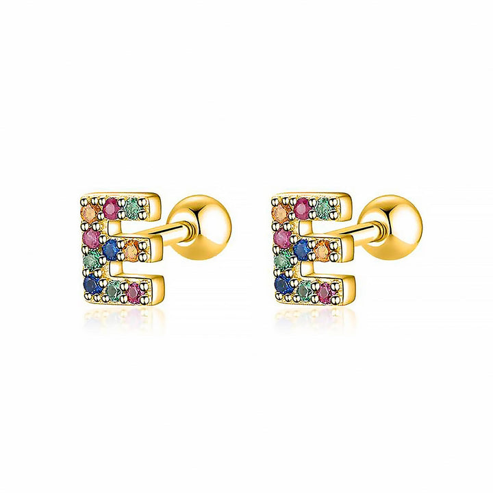 Coloured Letter Earrings - Letria-E-Gold-The Livary