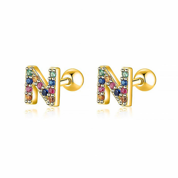 Coloured Letter Earrings - Letria-N-Gold-The Livary