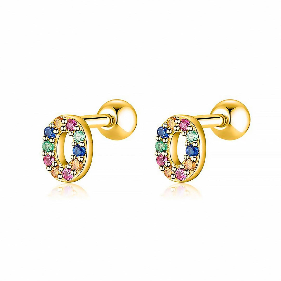 Coloured Letter Earrings - Letria-O-Gold-The Livary