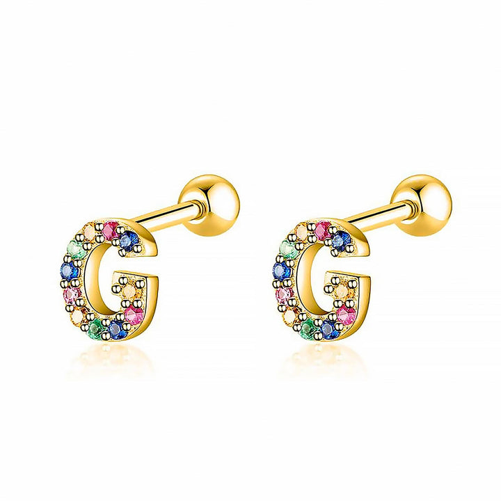 Coloured Letter Earrings - Letria-G-Gold-The Livary