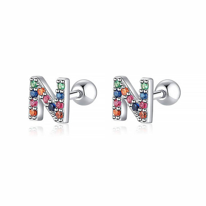 Coloured Letter Earrings - Letria-N-Silver-The Livary