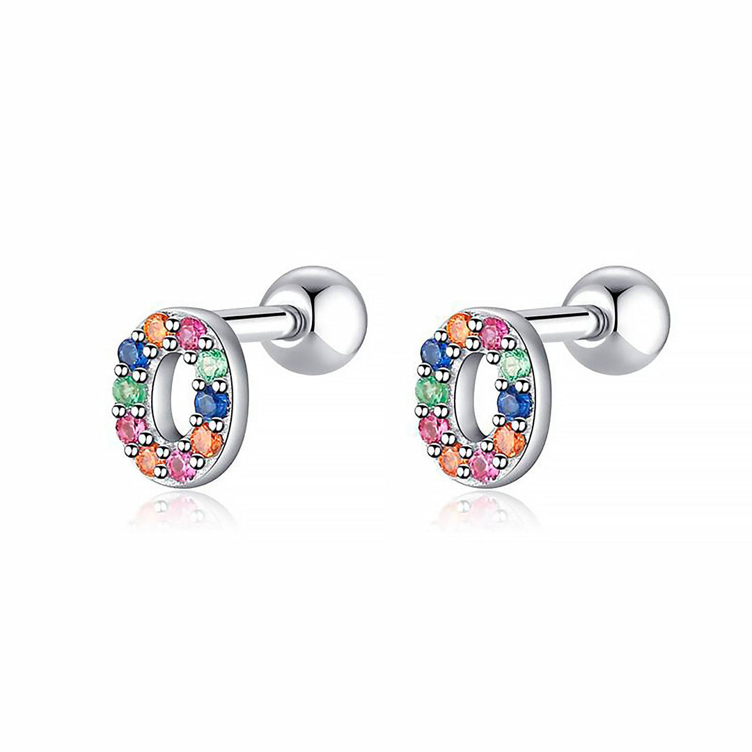 Coloured Letter Earrings - Letria-O-Silver-The Livary
