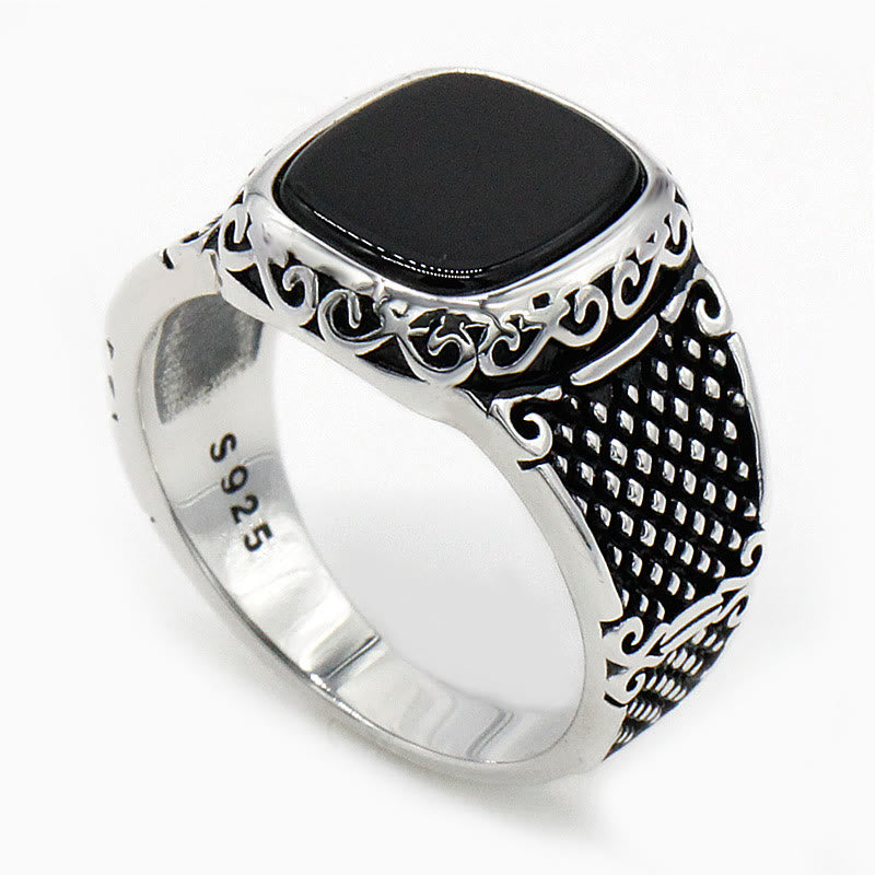Black Onyx Silver Ring for Men - Max-2.24 in-The Livary