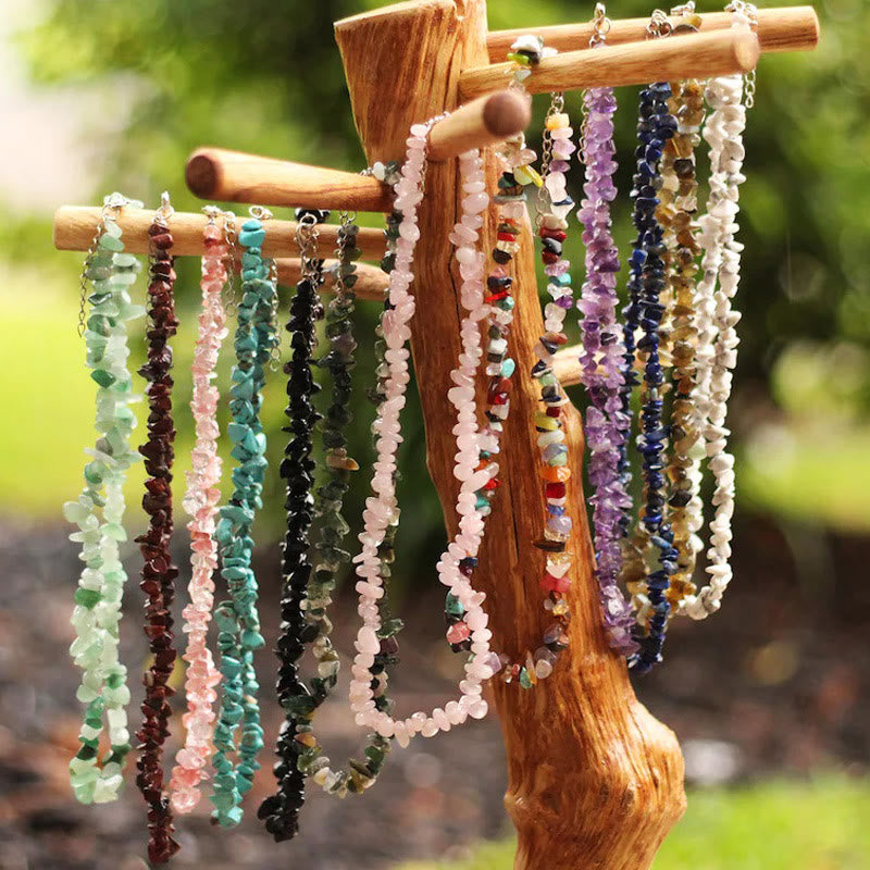 Stylishly Shaped Polished Crystal Necklace - Lina-Green Aventurine-The Livary