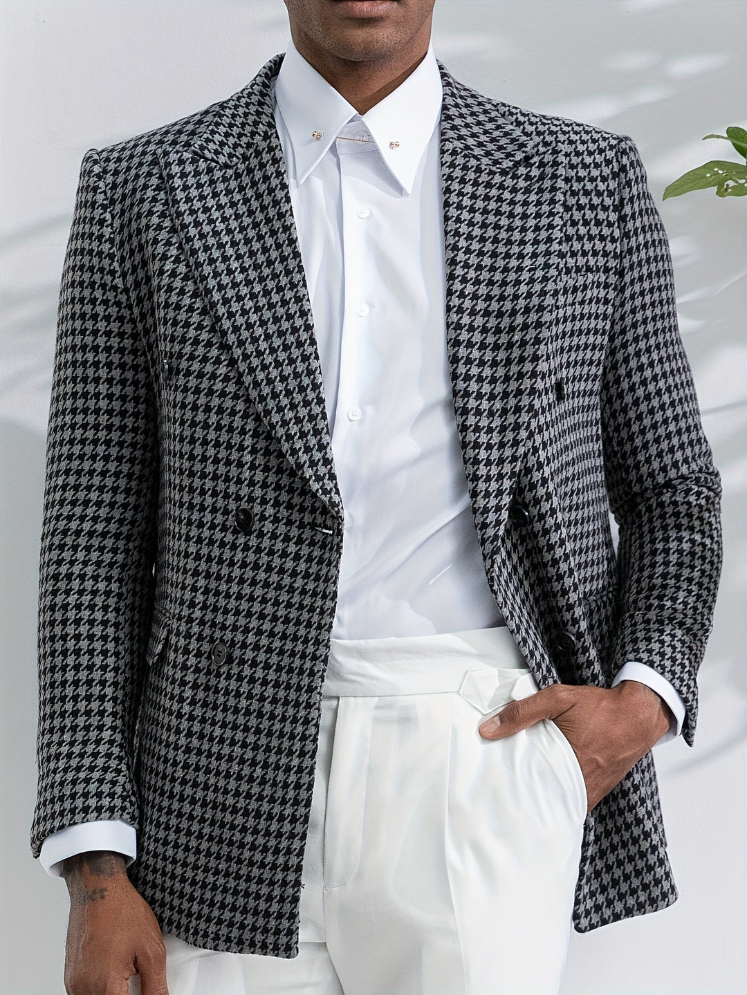 Stylish Checked Men's Blazer - Oliver-S-The Livary