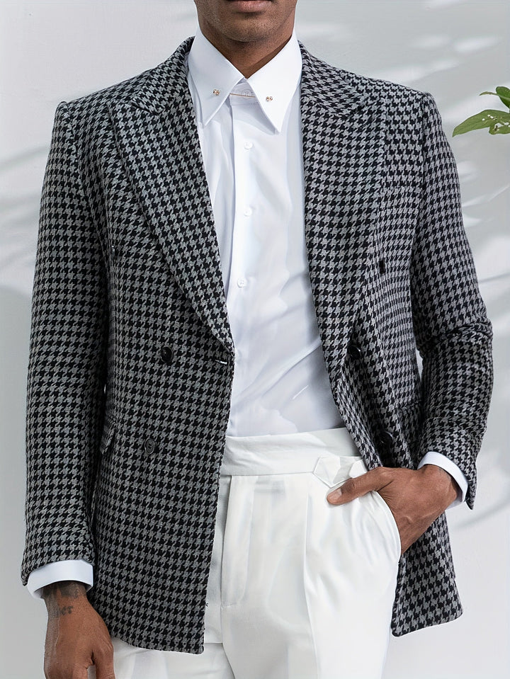Stylish Checked Men's Blazer - Oliver-S-The Livary
