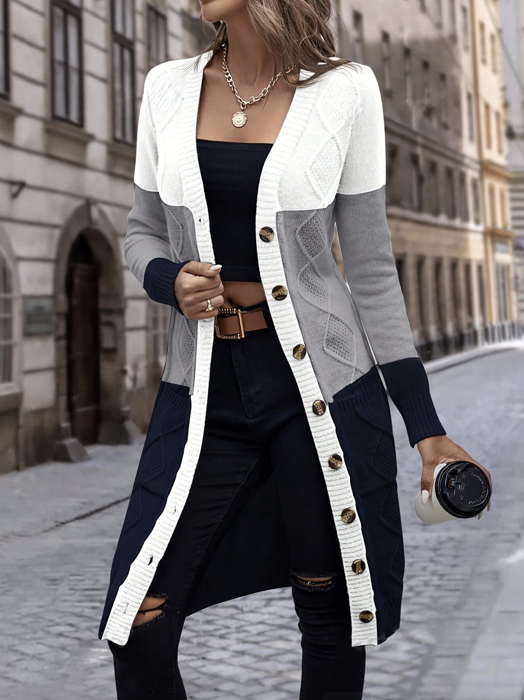 Versatile Long Sleeve Vest - Celeste-Grey-S-The Livary