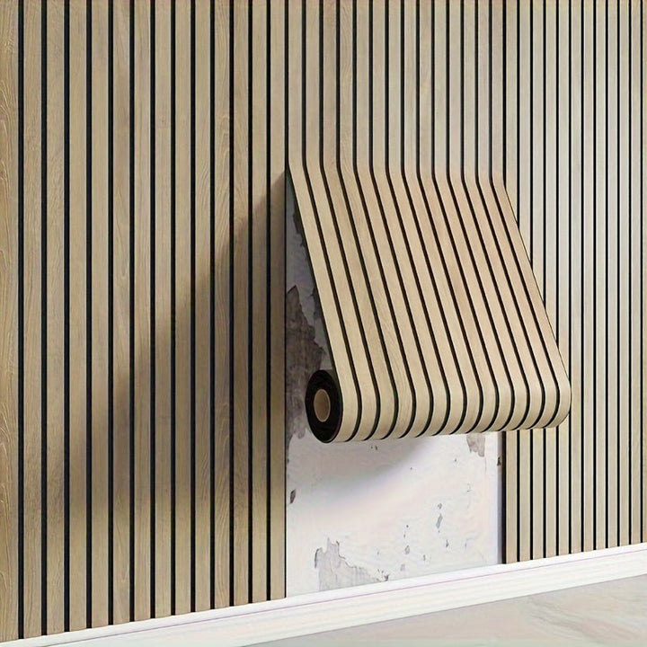 3D Self-adhesive Wall Panels with Realistic Wood Appearance - Wallvera-Khaki-1 roll-The Livary