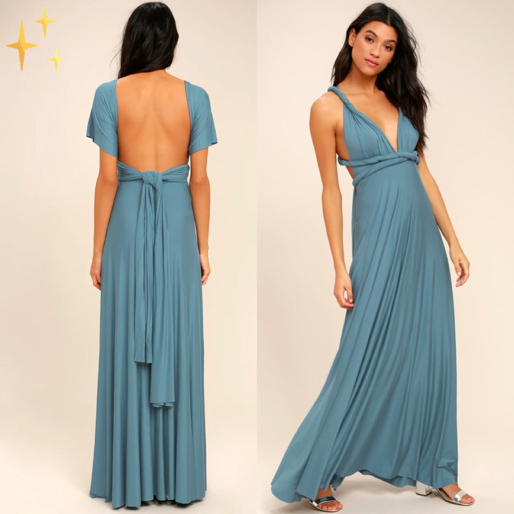 Wrap dress for women – Versatile & transformable with over 50 styling variations – Mira-Brown-S-The Livary