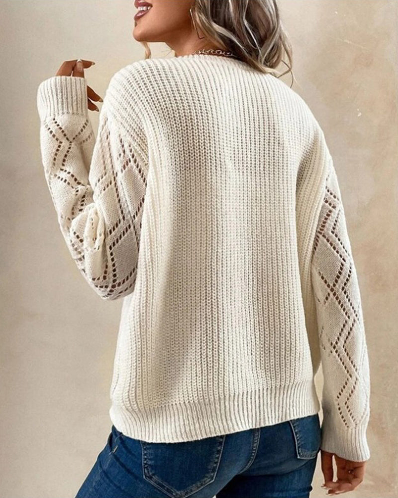 Stylish V-neck Sweater - Selena-Green-S-The Livary